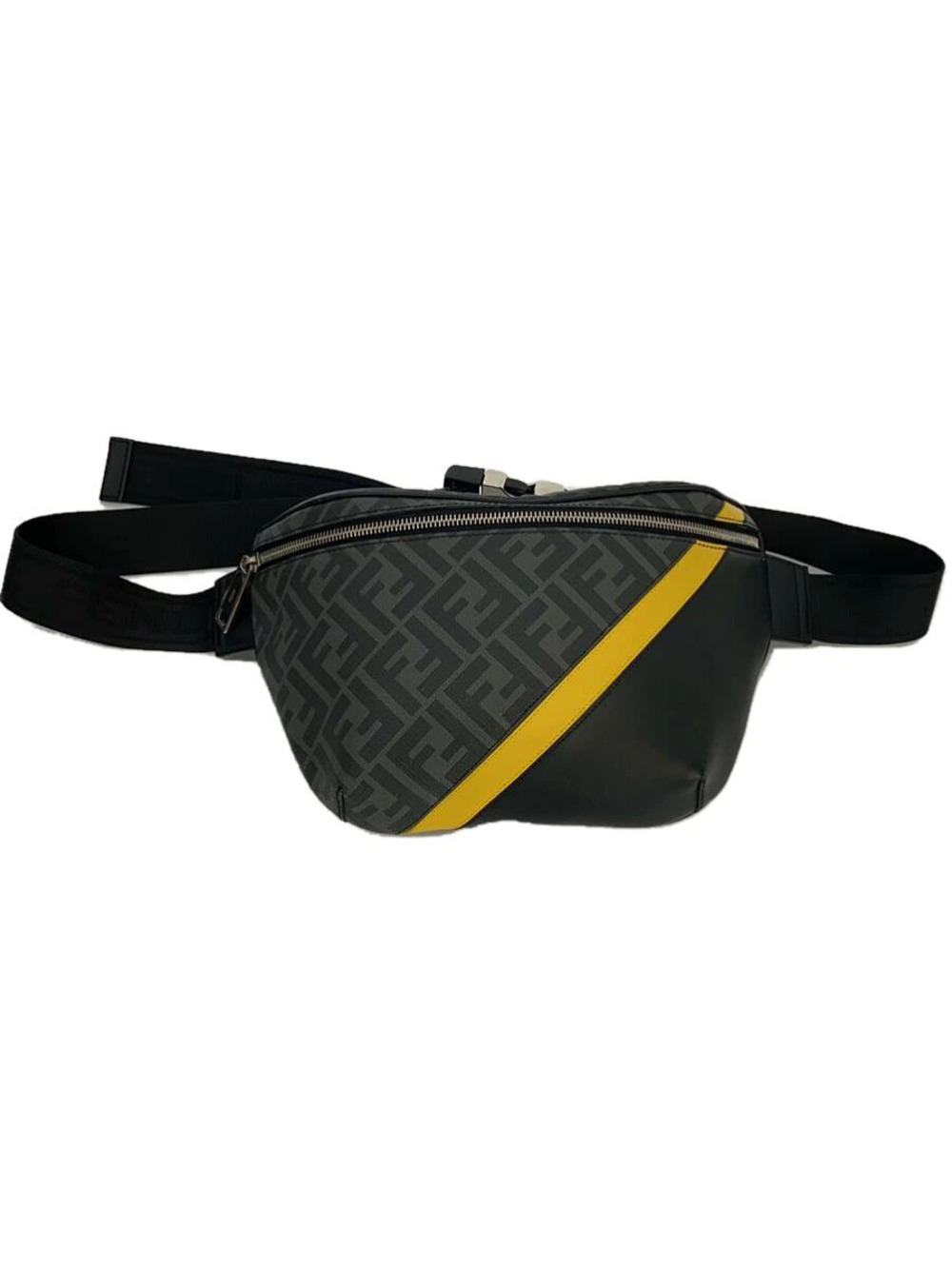 Fendi Waist Bag Leather Gray Monogram ALKA